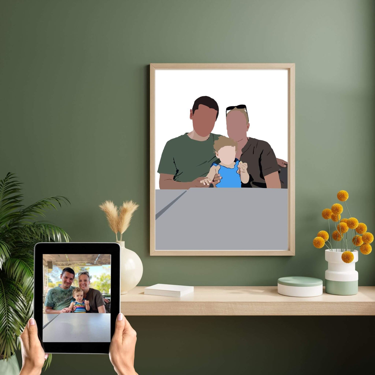 illustration jeune parent avec leur petite fille