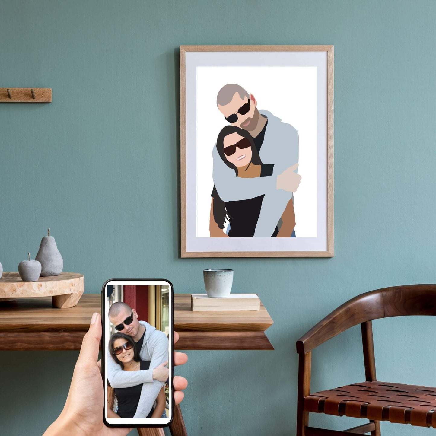 Illustration personnalisée d'un couple