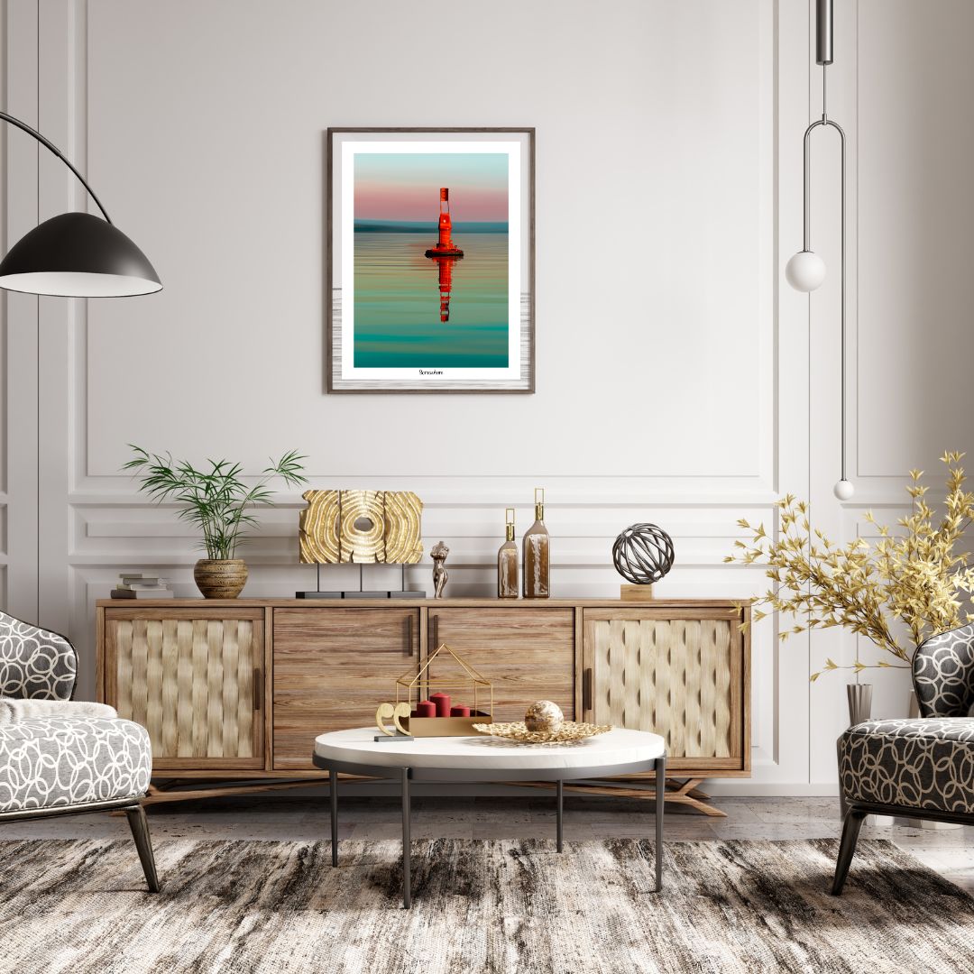 salon-decoration-cadre-photo-bouee-rouge